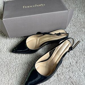 Franco Sarto Black Patent Heels